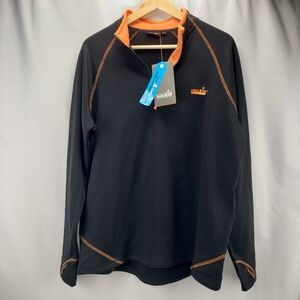 Norfin 1/4 Zip Men's Fleece Long Sleeve Pullover Orange Black Size L NWT